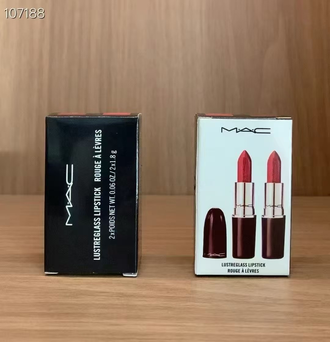 MAC水漾小两件套 MAC Lustrous Water Lipstick Sample Set 2 pieces 1.8g #543 #544 Moisturizing and Brightening, Friendly for Yellow Undertones - Image 1